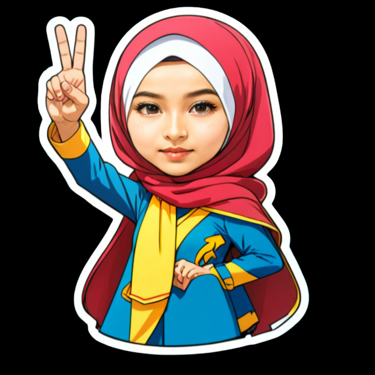 Wearing giant foam hand - Activity sticker for WhatsApp and Telegram