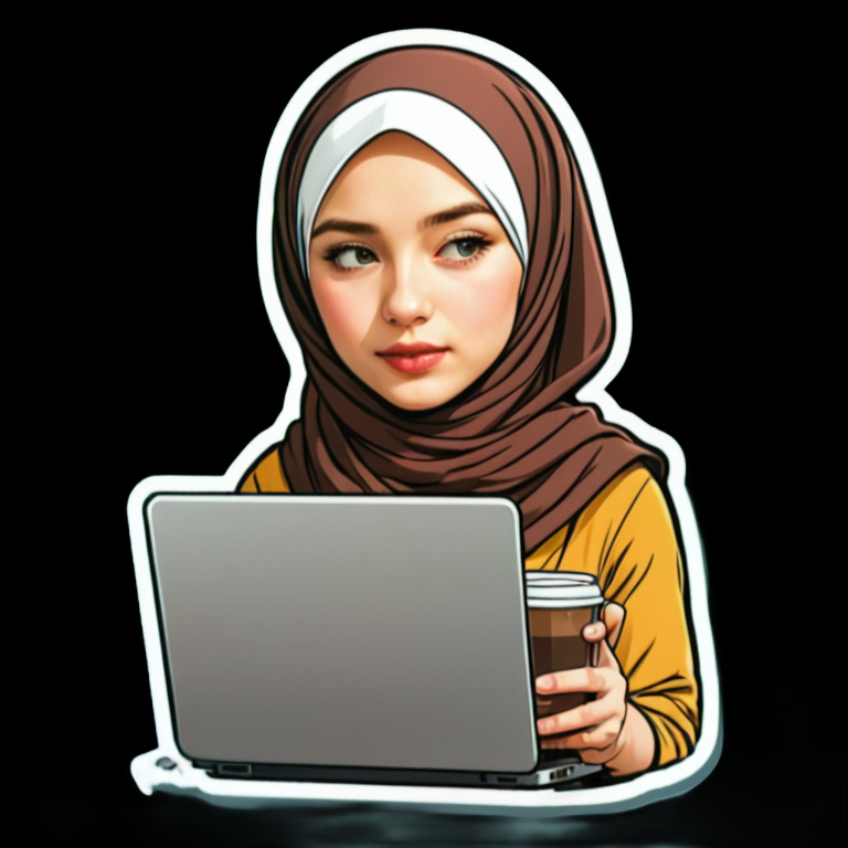 Working on Laptop - Activity sticker for WhatsApp and Telegram