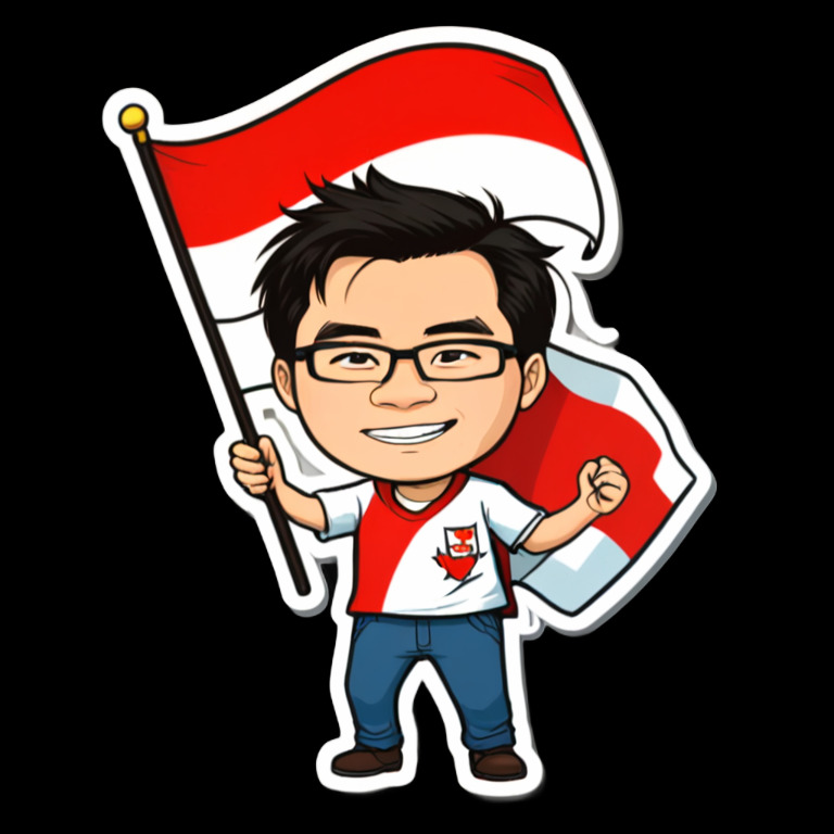 Cheering with a flag - Activity sticker for WhatsApp and Telegram