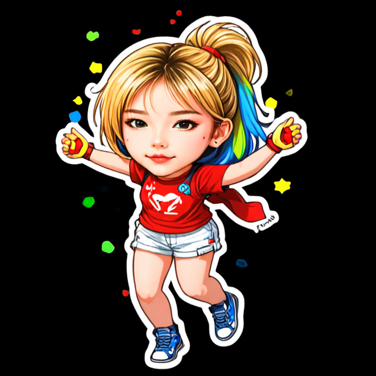 Throwing confetti - Activity sticker for WhatsApp and Telegram