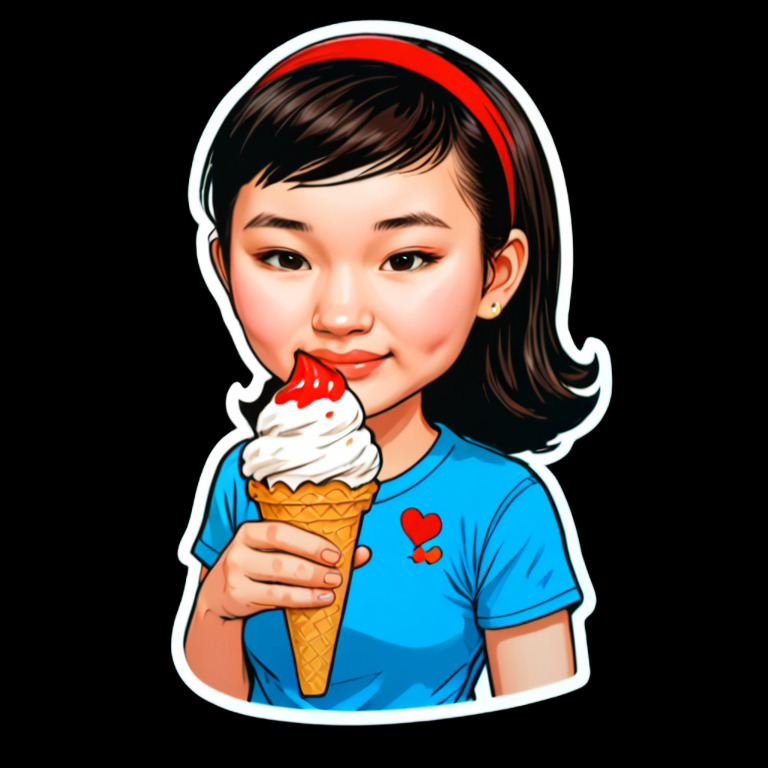 Eating Ice Cream - Activity sticker for WhatsApp and Telegram
