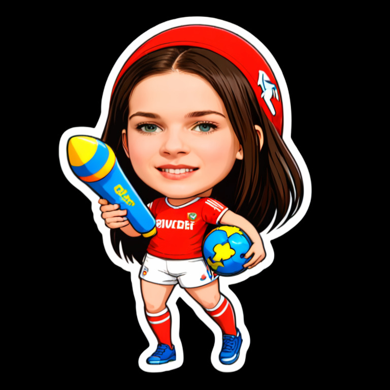 Blowing a vuvuzela - Activity sticker for WhatsApp and Telegram