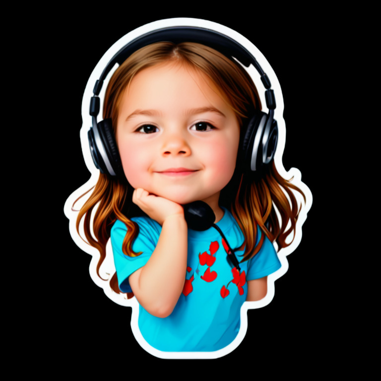 Listening to Music - Activity sticker for WhatsApp and Telegram
