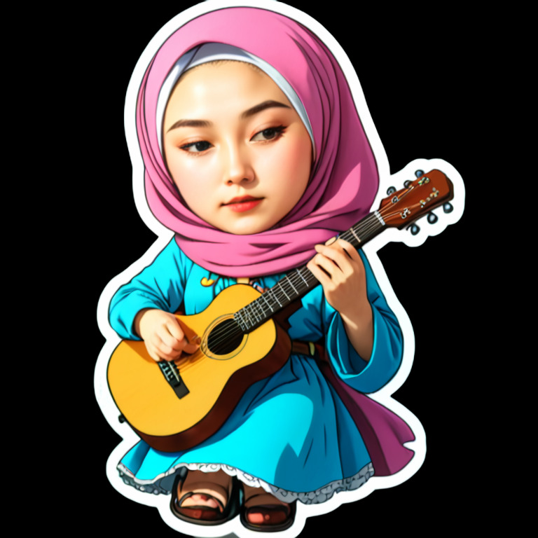 Playing Guitar - Activity sticker for WhatsApp and Telegram