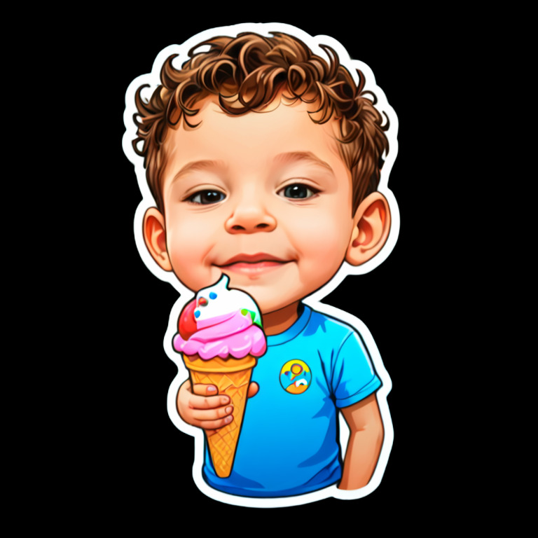 Eating Ice Cream - Activity sticker for WhatsApp and Telegram