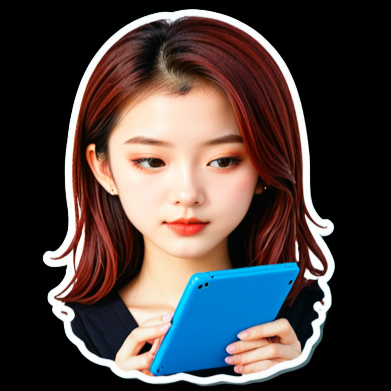 Drawing on Tablet - Activity sticker for WhatsApp and Telegram