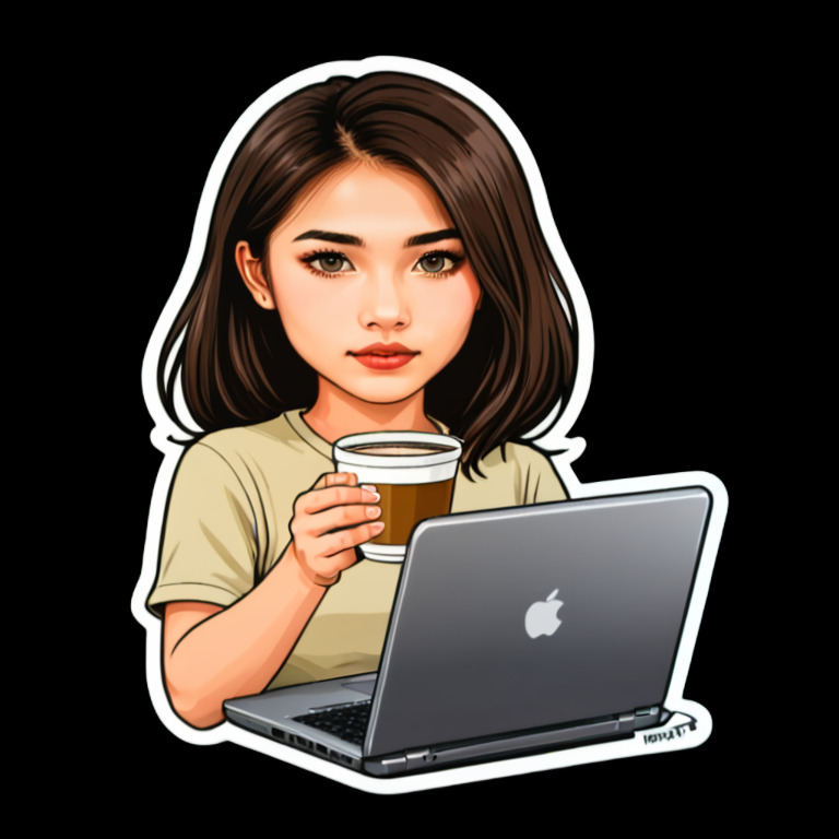 Working on Laptop - Activity sticker for WhatsApp and Telegram