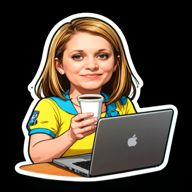 Working on Laptop - Activity sticker for WhatsApp and Telegram