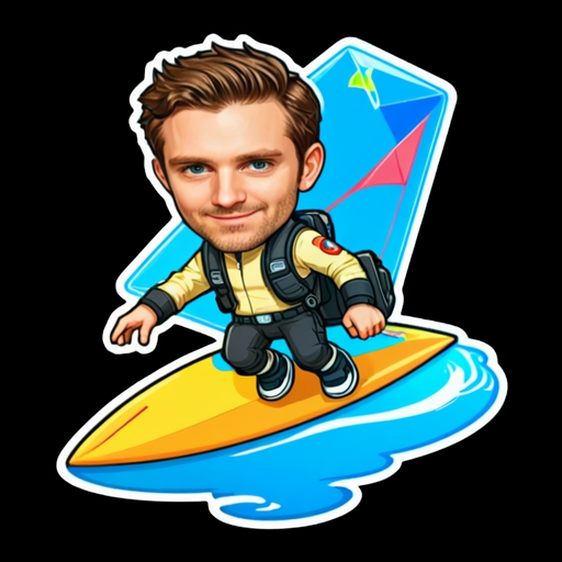 Kite Surfing - Activity sticker for WhatsApp and Telegram