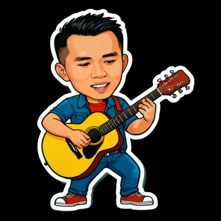 Playing Guitar - Activity sticker for WhatsApp and Telegram