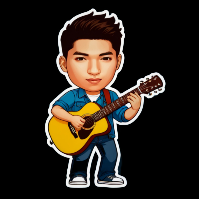 Playing Guitar - Activity sticker for WhatsApp and Telegram