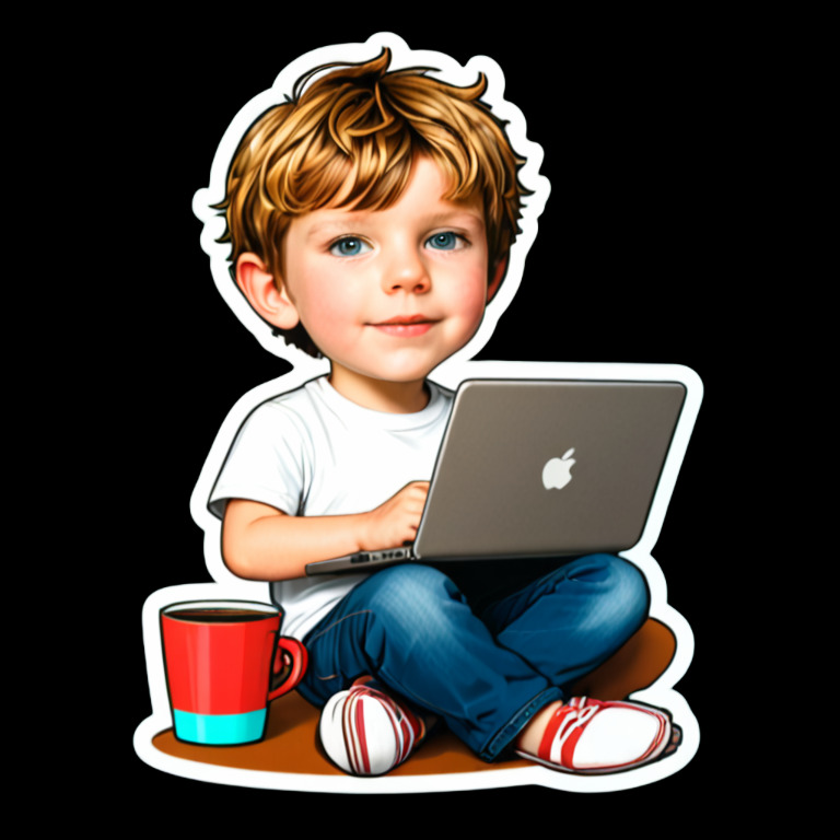 Working on Laptop - Activity sticker for WhatsApp and Telegram