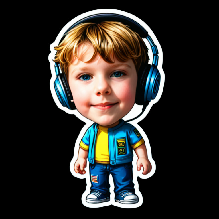 Listening to Music - Activity sticker for WhatsApp and Telegram