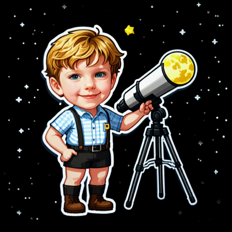 Nighttime Stargazing - Activity sticker for WhatsApp and Telegram