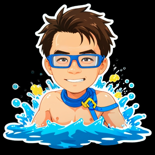 Create Swimming Butterfly sticker with code SSb1 Swimming Butterfly - Activity sticker for WhatsApp and Telegram