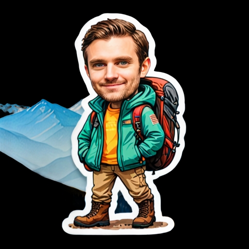 Mountaintop Pose - Travel and Place sticker for WhatsApp and Telegram