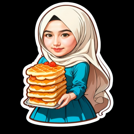 Waffle Stack - Food & Drink sticker for WhatsApp and Telegram