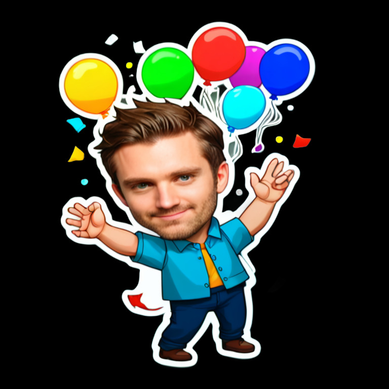 Excited Celebration - Smiley sticker for WhatsApp and Telegram