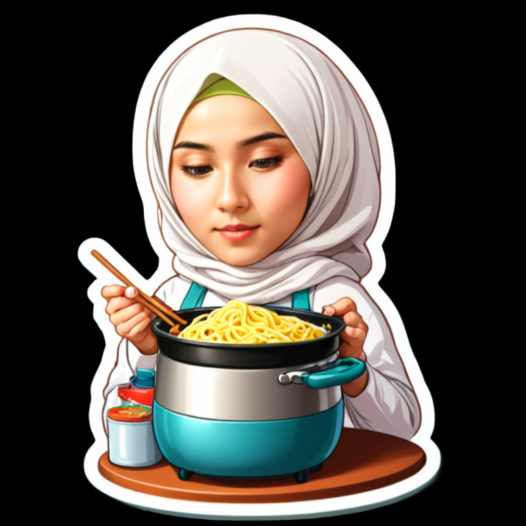 Late night noodles - Activity sticker for WhatsApp and Telegram
