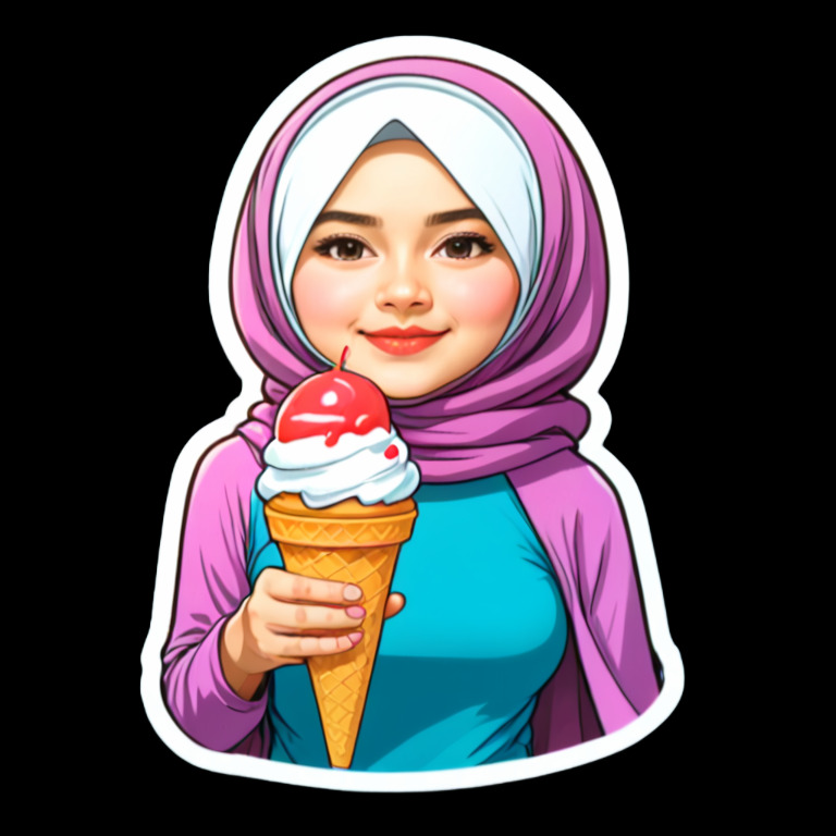 Eating Ice Cream - Activity sticker for WhatsApp and Telegram