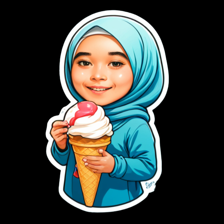 Eating Ice Cream - Activity sticker for WhatsApp and Telegram
