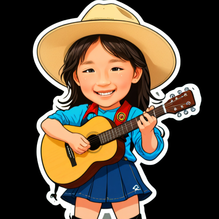 Playing guitar - Activity sticker for WhatsApp and Telegram