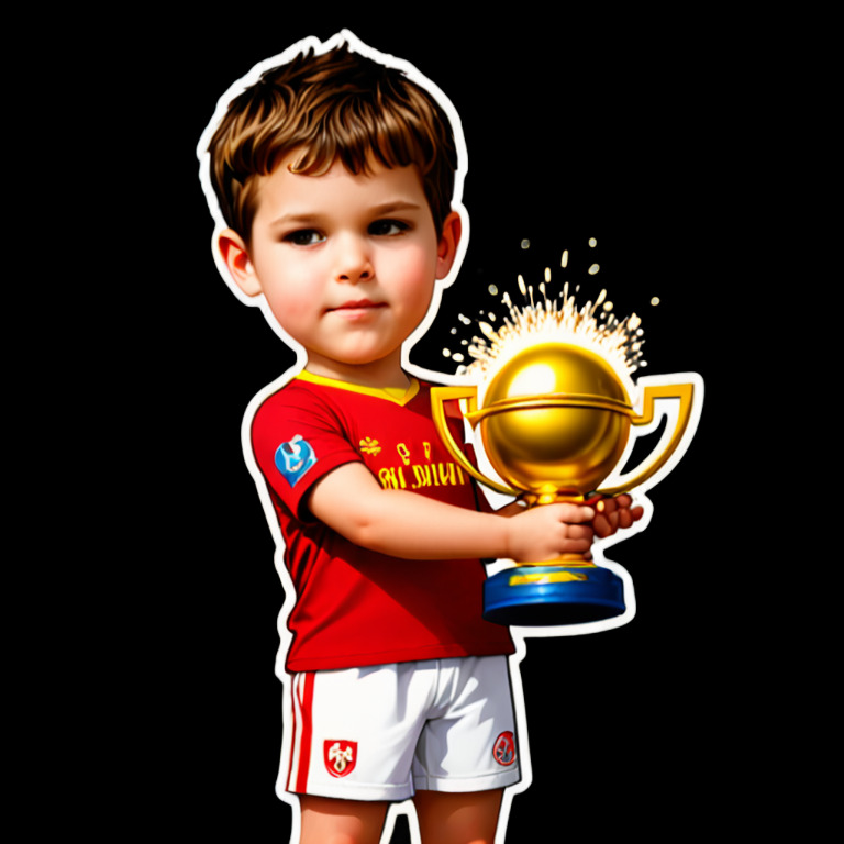 Holding up a trophy - Activity sticker for WhatsApp and Telegram