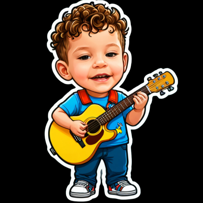 Playing Guitar - Activity sticker for WhatsApp and Telegram
