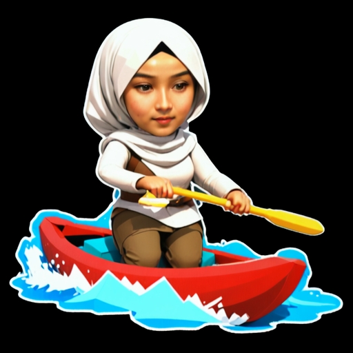 Kayak Roll - Activity sticker for WhatsApp and Telegram