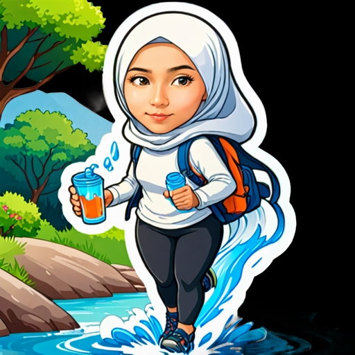 Waterfall Trek - Travel and Place sticker for WhatsApp and Telegram